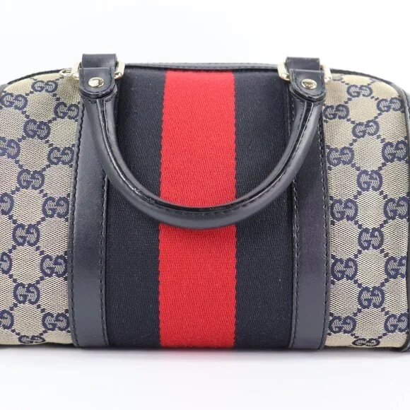 GUCCI Monogram Vintage Web Small Boston - Picture 4 of 16